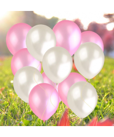 Sada perleťových balónků - bílá, růžová