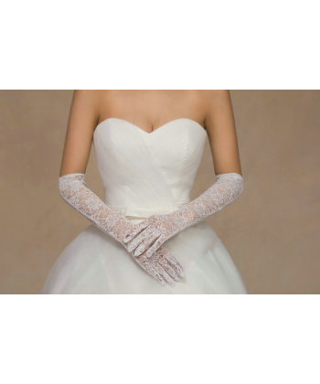 Dlouhé svatební krajkové rukavičky