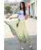 Dlouhá letní vzdušná šifónová sukně s pavím peřím
