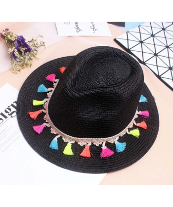 Dámský klobouk s barevnými dekoracemi