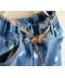 Tenčí dívčí džínové kalhoty s puntíky
