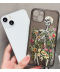 Kryt na iPhone s květinovým vzorem lebky