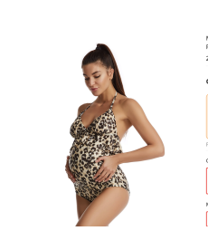 Těhotenské plavky vcelku s tygřím vzorem
