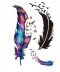 Dočasné barevné tetování v designu pírek s ptáčky