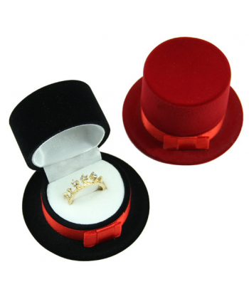 Sametová krabička na šperky - motiv klobouček