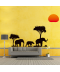 Samolepka na zeď - stádo slonů