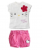 Dívčí letní set Hello Kitty tvořený tričkem a kraťasy nebo tričkem a legíny